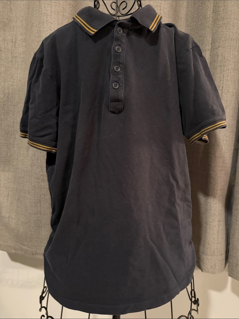 Diesel Navy Polo with Gold Stripe Trim